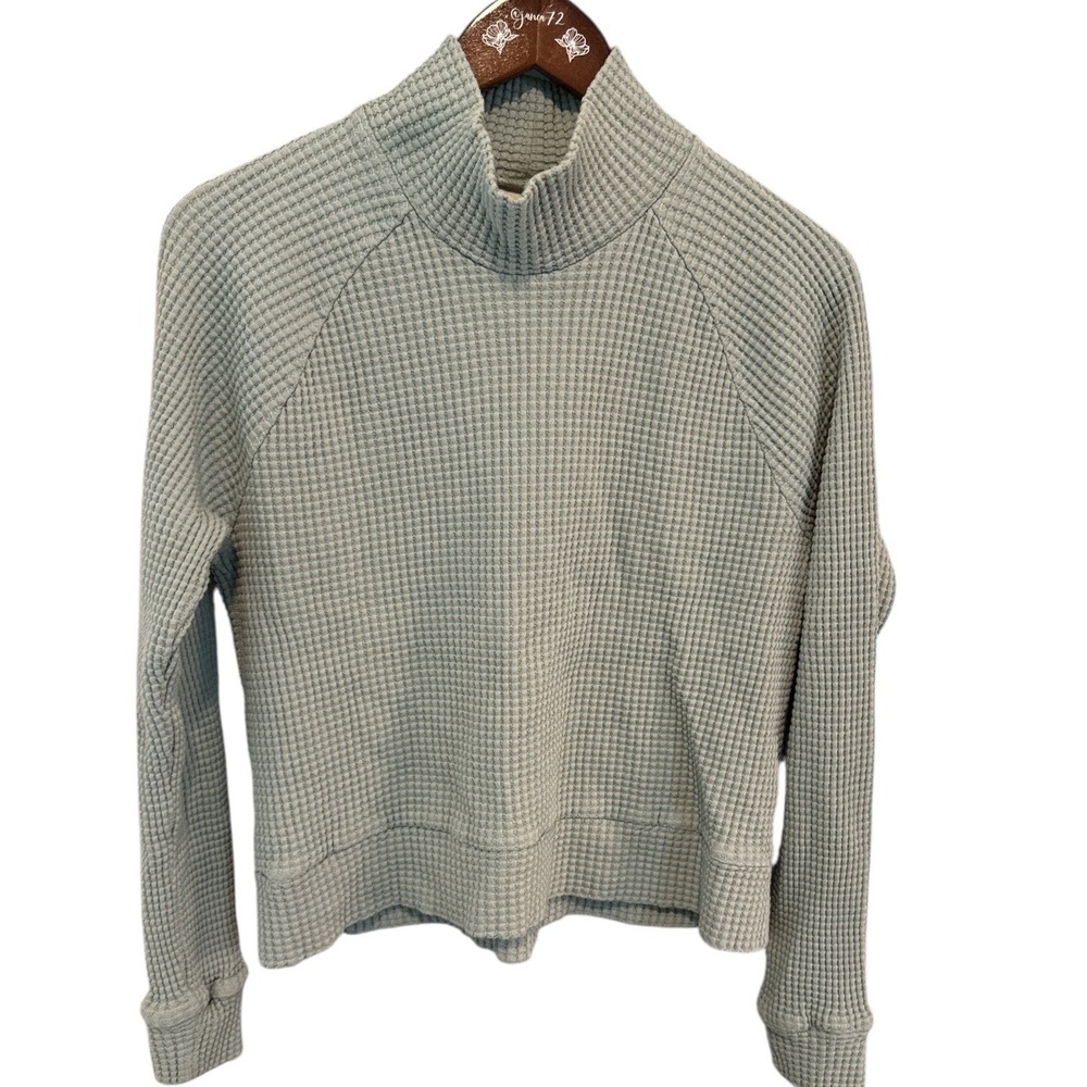 The North Face Waffle Knit Mock Neck Chabot Top Women's Sz S Cozy Medium Weight